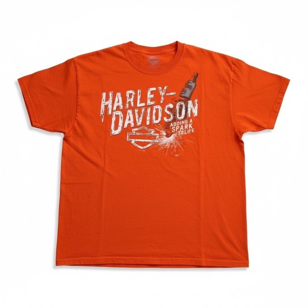 Harley Davidson El Cajon California Dealer T-Shirt Men XL Orange